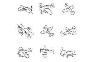 Airplanes. 30 Vector Patterns