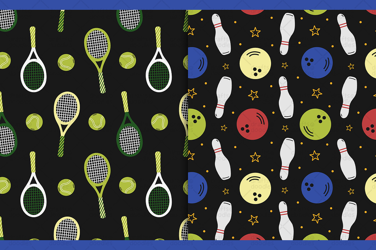 Sports Equipment Graphic Set, a Pattern Graphic by Drafts n Doodles (Photo 7 of 11)