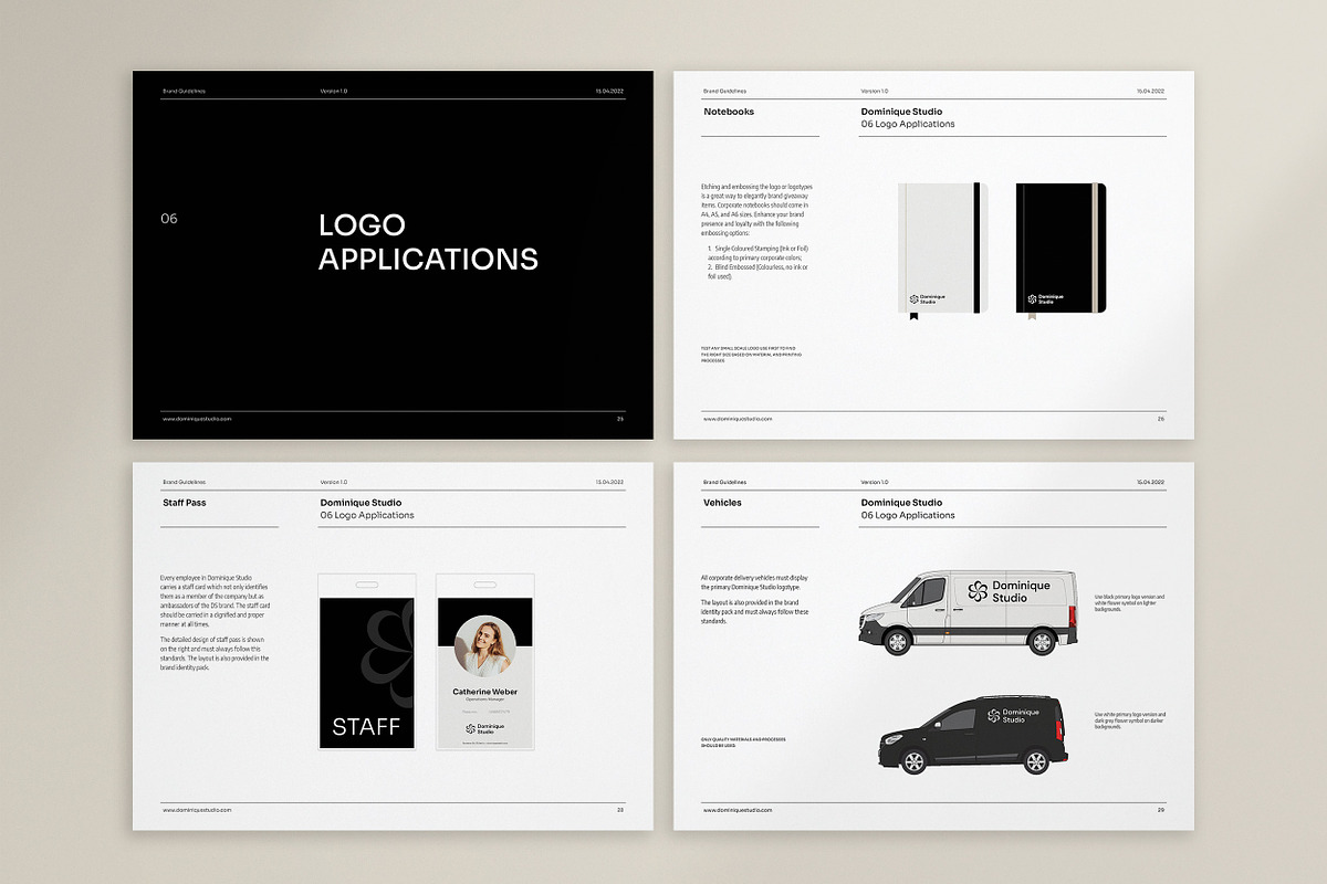 DOMINIQUE STUDIO / Brand Guidelines, a Branding & Logo Template by Studio Dara (Photo 5 of 20)