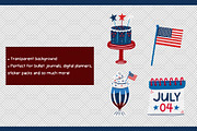 4th of July Clipart Set, an Object Graphic by Drafts n Doodles (Thumbnail 3 of 3)