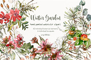 Winter Garden Watercolor Collection, a Seasonal Illustration by MariaScaroniAtelier (Thumbnail 1 of 6)