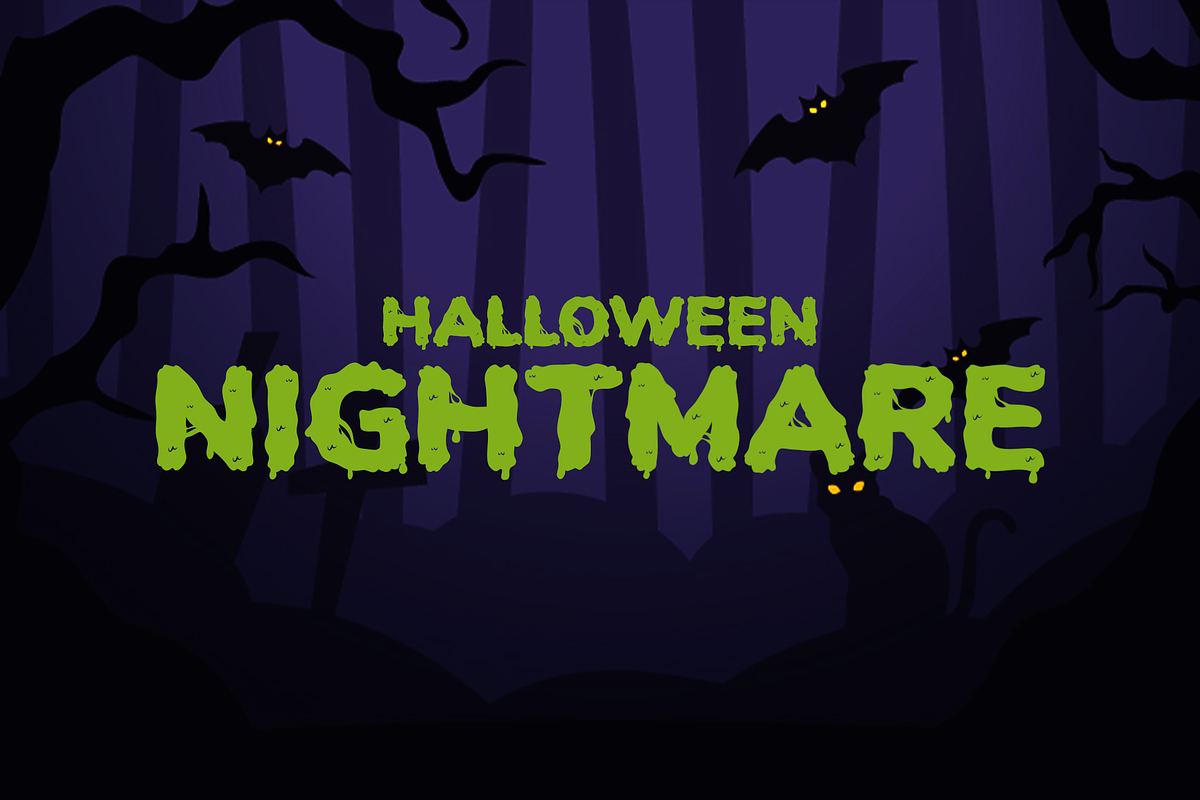 Halloween Nightmare - Spooky Display, a Font by Wellscript Studio (Photo 1 of 6)