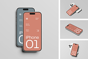 iPhone Mockup Set, an iPhone Mockup by baim_std (Thumbnail 1 of 5)