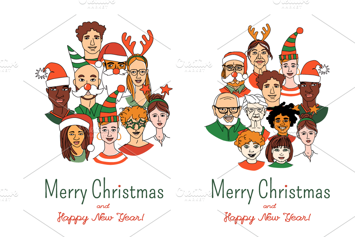 Festive Diverse Portrait Pattern, a Pattern Graphic by VasilkovS (Photo 5 of 6)