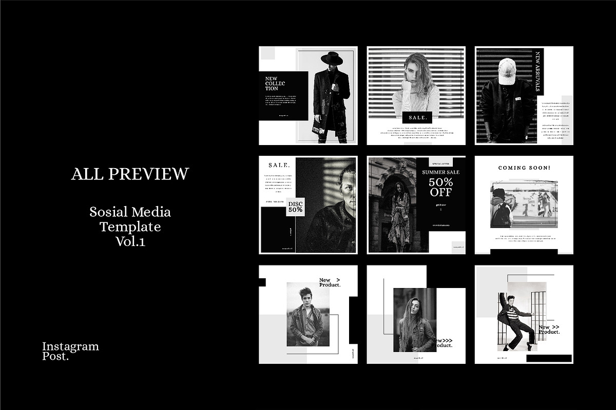 Monochrome Social Media Template, a Social Media Template by Minimalist Logos (Photo 3 of 3)
