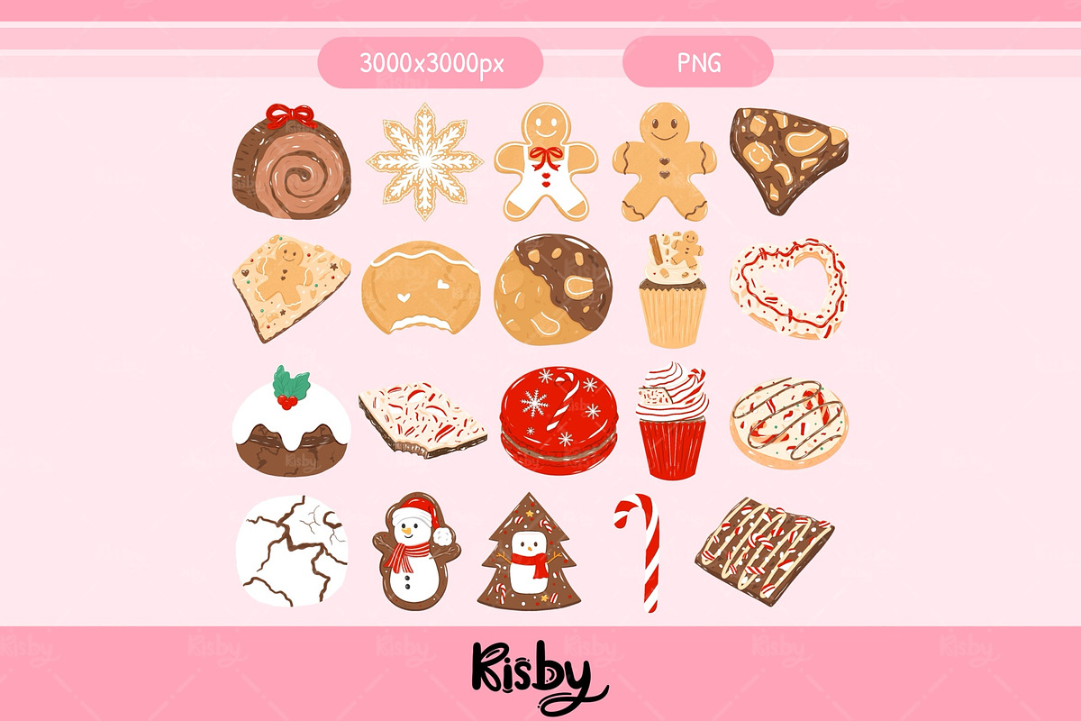 Christmas Treats Clipart Set, a Food Illustration by KisbyArt (Photo 2 of 2)