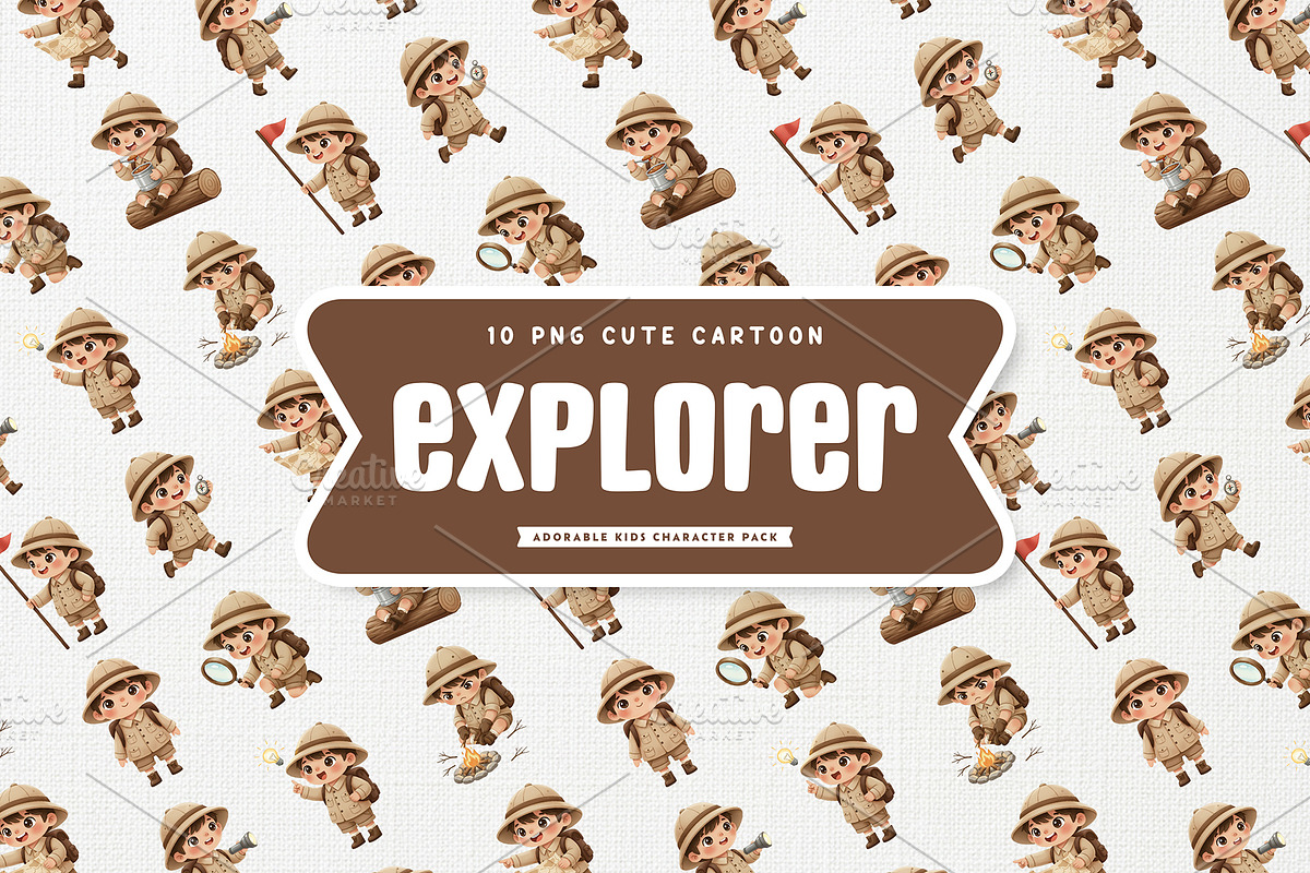 Cheerful Explorer Kid Cute Character, a Person Illustration by Gohsantosa (Photo 2 of 4)