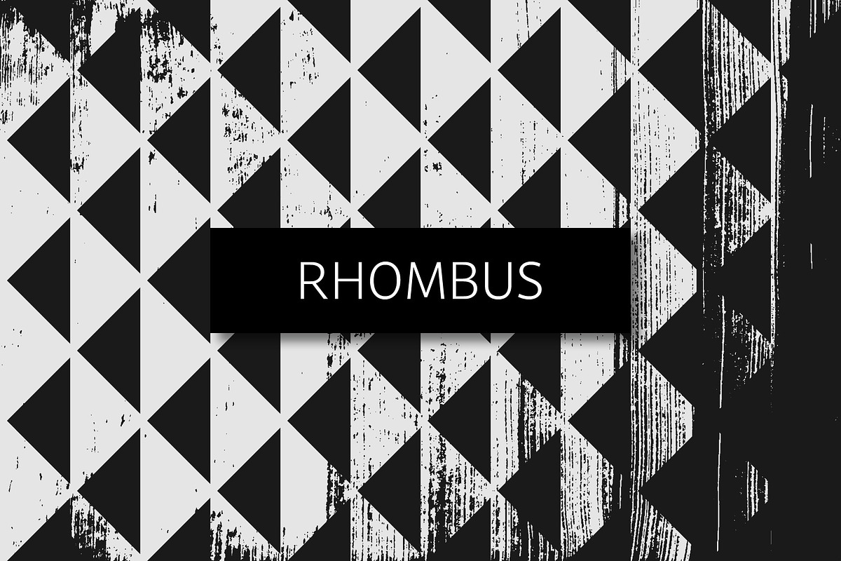 Rhombus - 36 Grunge Patterns, a Pattern Graphic by Tustan (Photo 1 of 8)