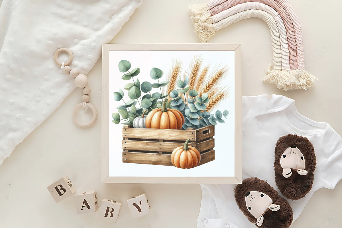 Mint Fresh Green Autumn Clipart, an Illustration by CraftArtStudio (Photo 6 of 6)