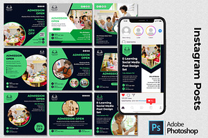Schooling Instagram Posts, a Social Media Template by Mohammad Sarfaraz