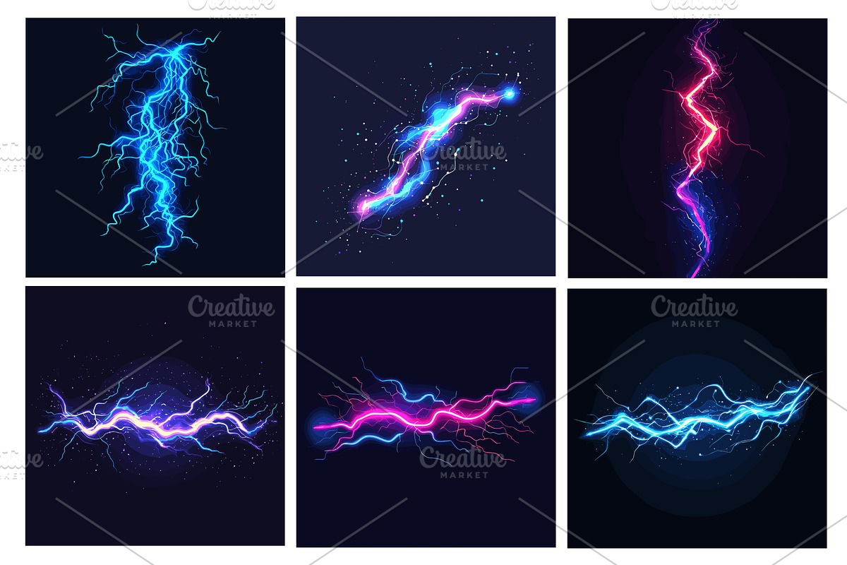 Electric lightning posters, an Illustration by Stock-Smart-Start