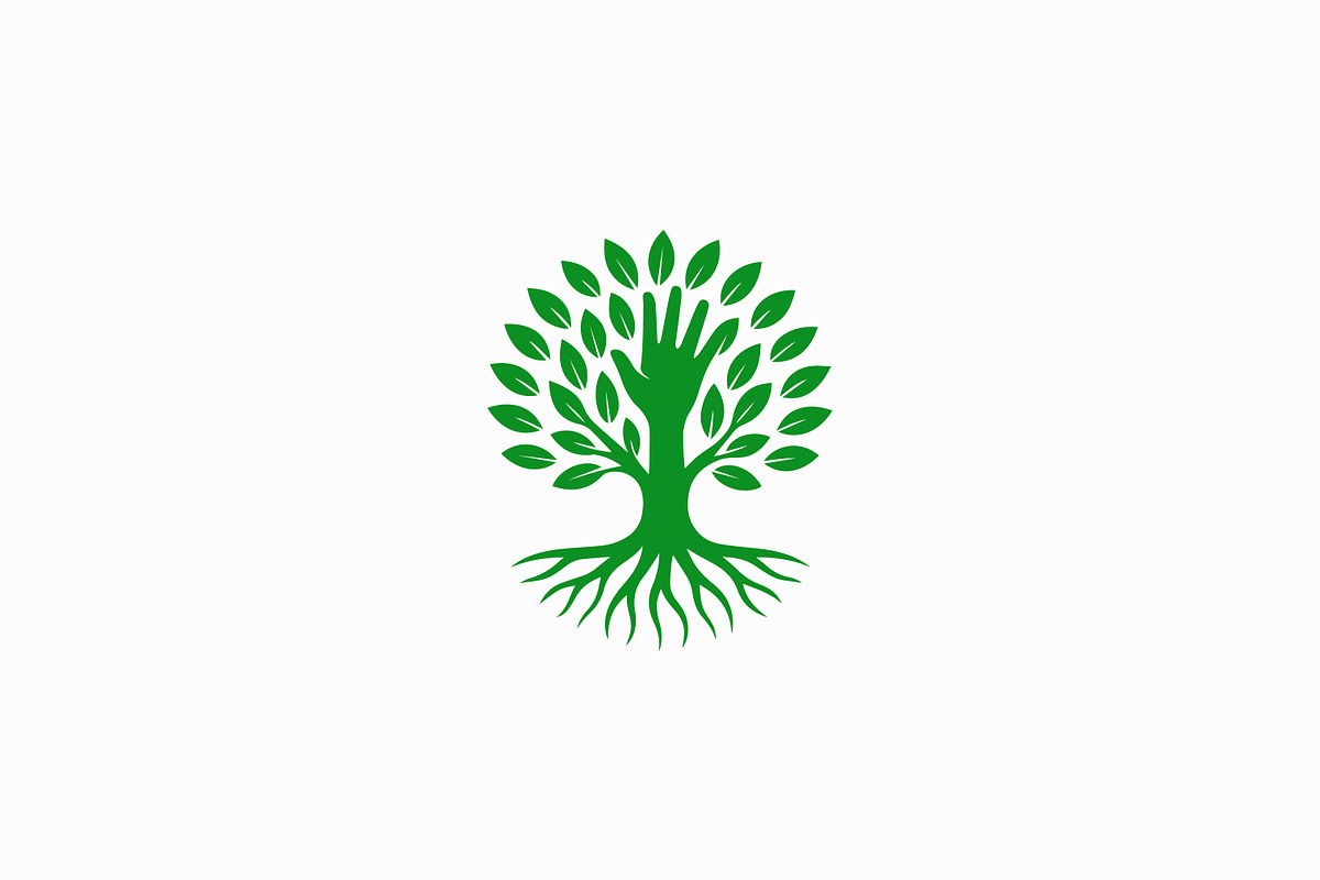 Green Hand Tree Logo Growth and Care, a Branding & Logo Template by Signatoro (Photo 1 of 3)