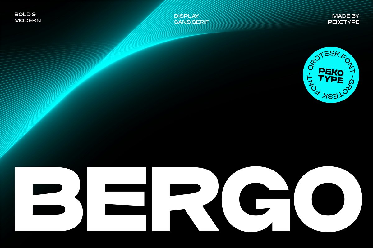 Bergo - Modern Expanded Display Font, a Sans Serif Font by Pekotype (Photo 1 of 15)