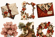Vintage Romantic Serene Clipart, a Person Illustration by BusyDaydesign (Thumbnail 5 of 9)