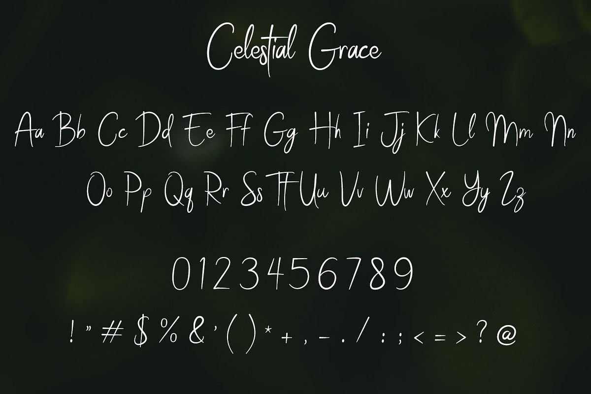 Celestial Grace, a Handwritten Font by Fernande (Photo 6 of 7)