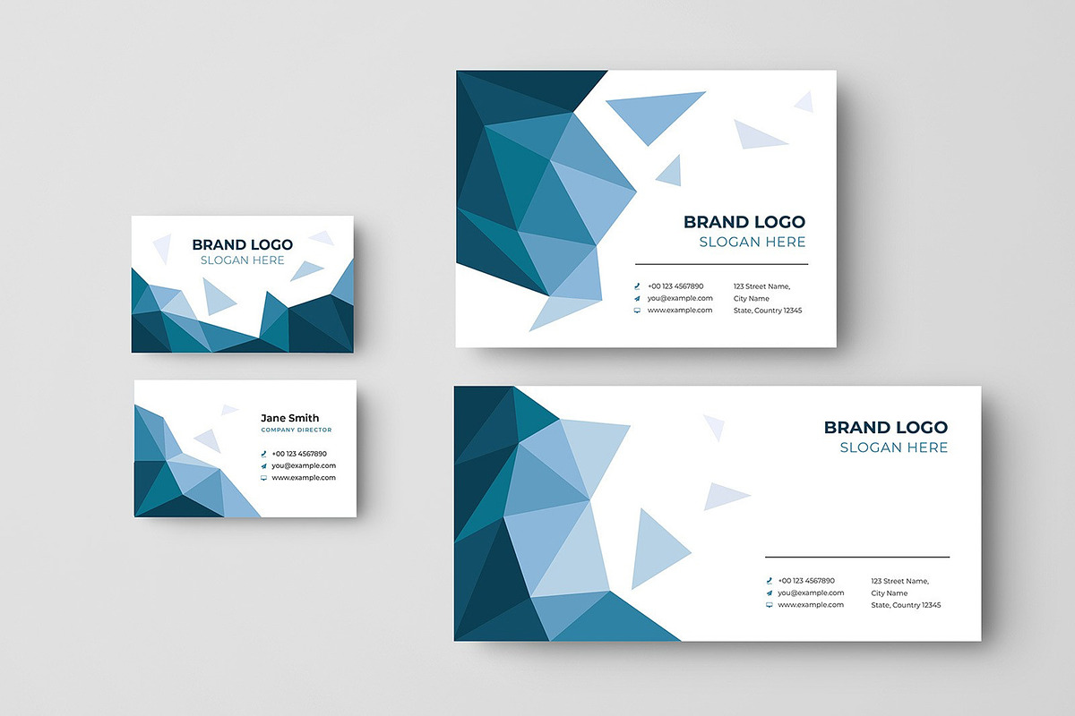 Low Poly Business Stationery Set, a Stationery Template by Medialoot (Photo 3 of 3)