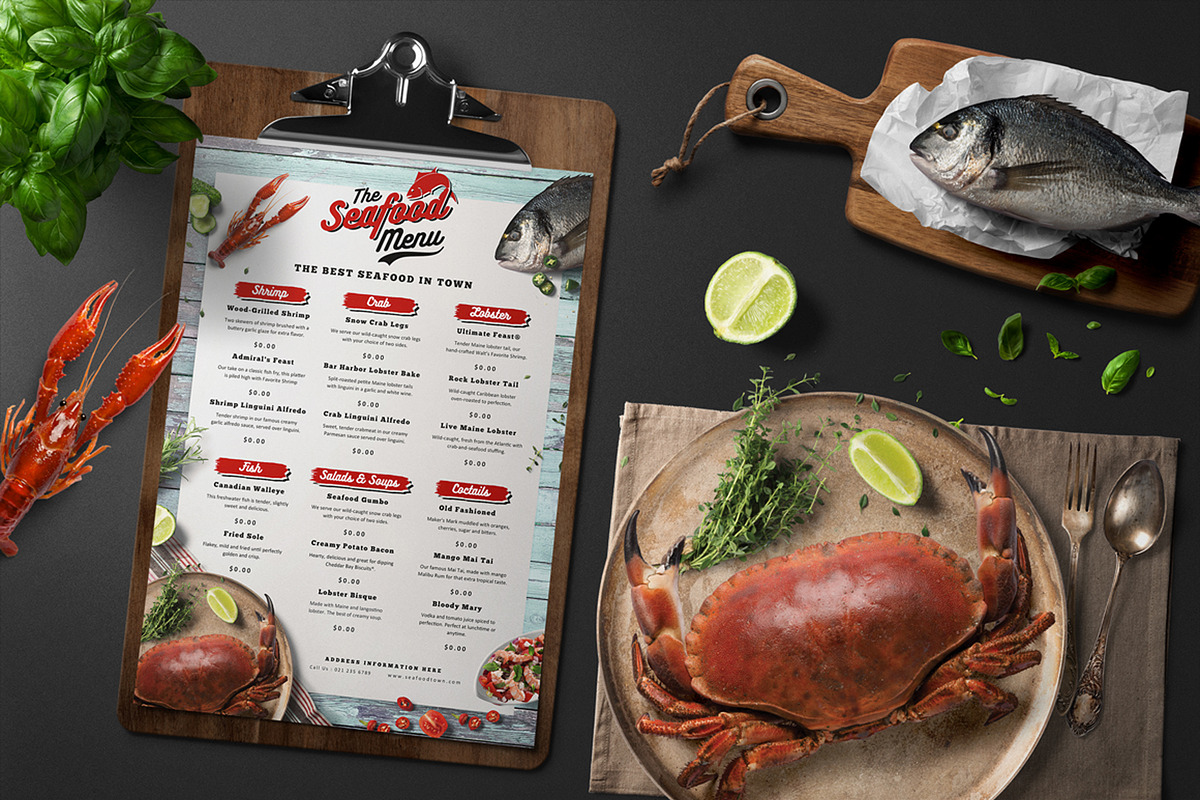 Seafood Menu, a Flyer Template by Totem Design Studio (Photo 4 of 5)