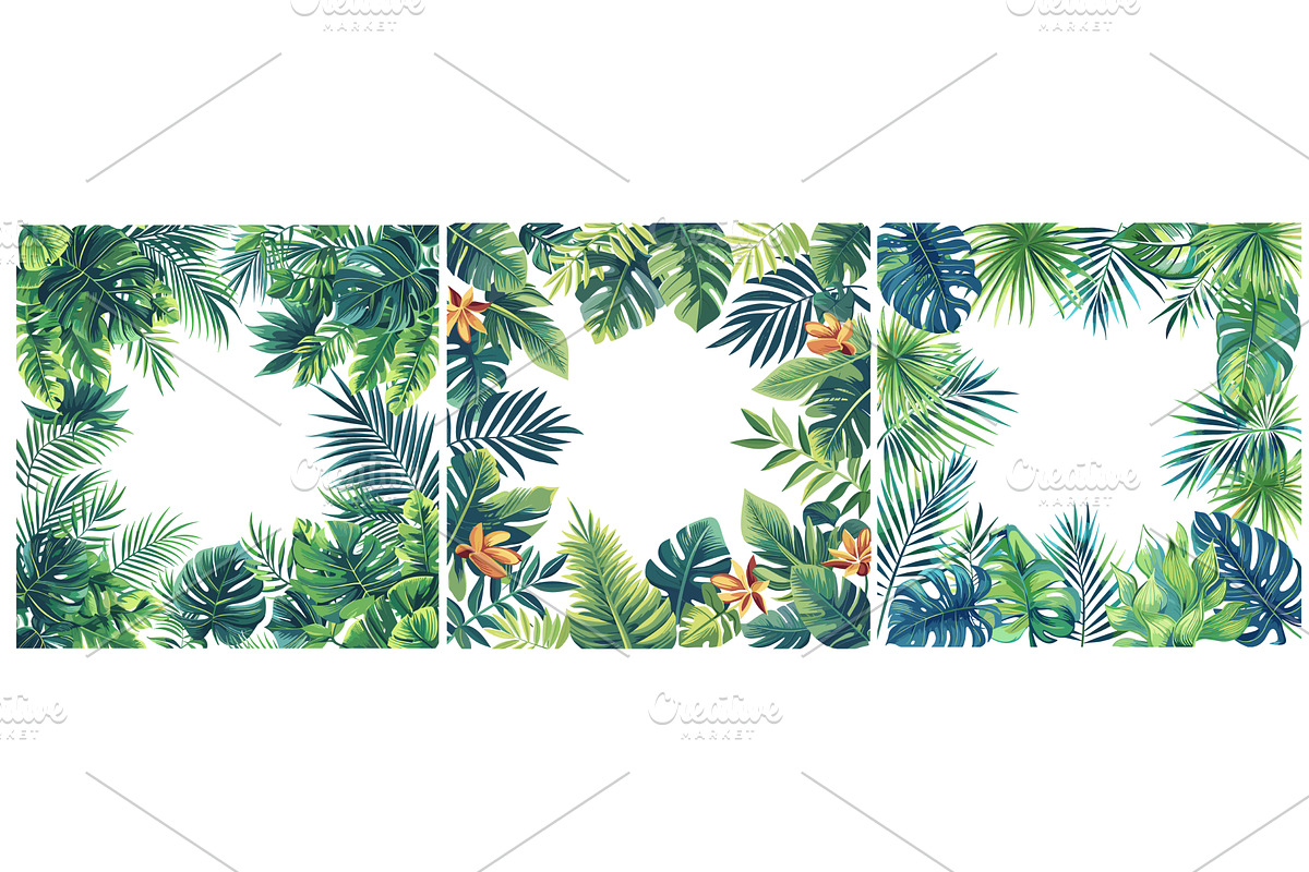 Tropical jungle frame empty text, an Illustration by Valerie Bodnar