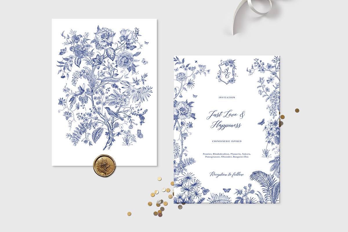 BLOOM. Chinoiserie inspired. B&W, a Decorative Illustration by olga.korneeva (Photo 10 of 11)