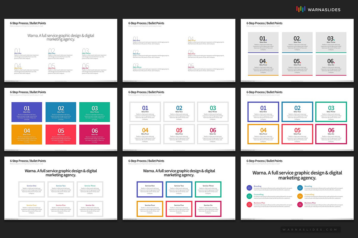 6 Bullet Points PowerPoint Templates, a Presentation Template by Warna Works (Photo 5 of 18)