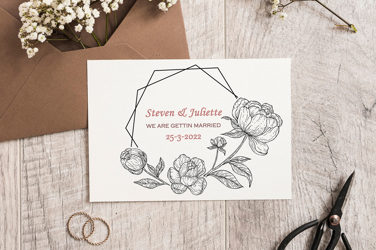 Black Outline Peony Flowers Set, an Illustration by ArtIrisArt (Photo 13 of 13)