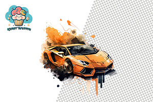 Lamborghini Watercolor Clipart