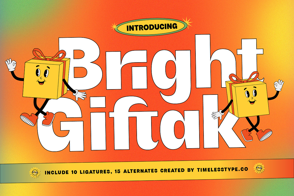 Bright Giftak Retro Display Font, a Serif Font by timelesstype.co (Photo 1 of 20)