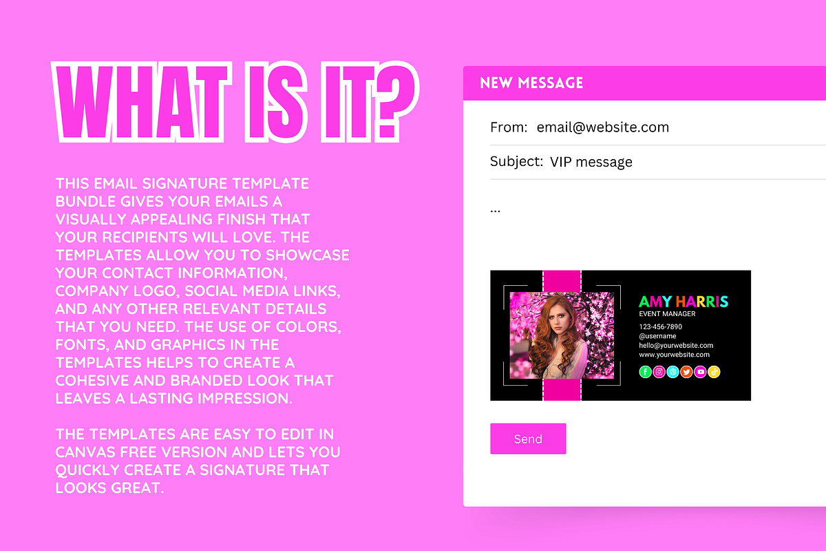 Canva Email Signature Bundle, an Email Template by SunshineStudioBoutique (Photo 2 of 9)