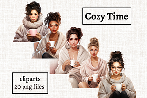 Cozy Time Clipart Set