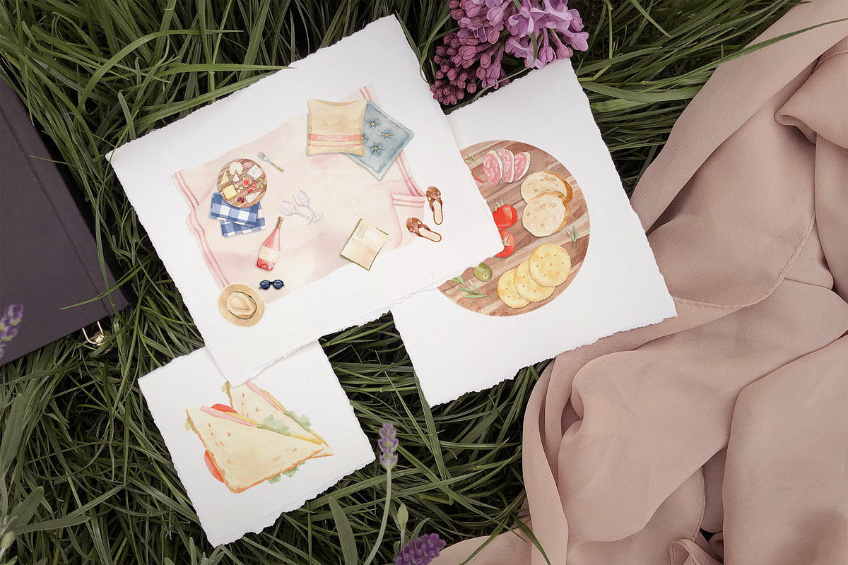 Picnic Time - Illustrations Set, a Food Illustration by Julia M. Watercolor (Photo 4 of 16)
