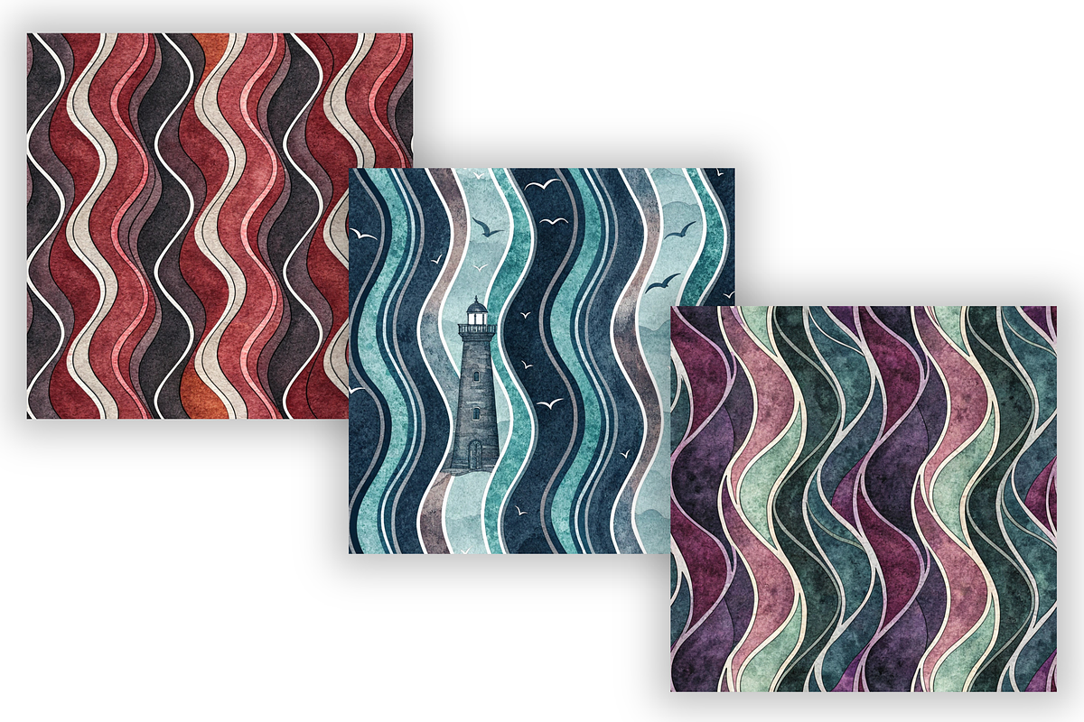 Wavy Hand Drawn Stripe Pattern, a Pattern Graphic by FloridPrintables (Photo 3 of 9)