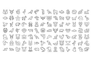 Animal And Birds Icons Pack AI SVG