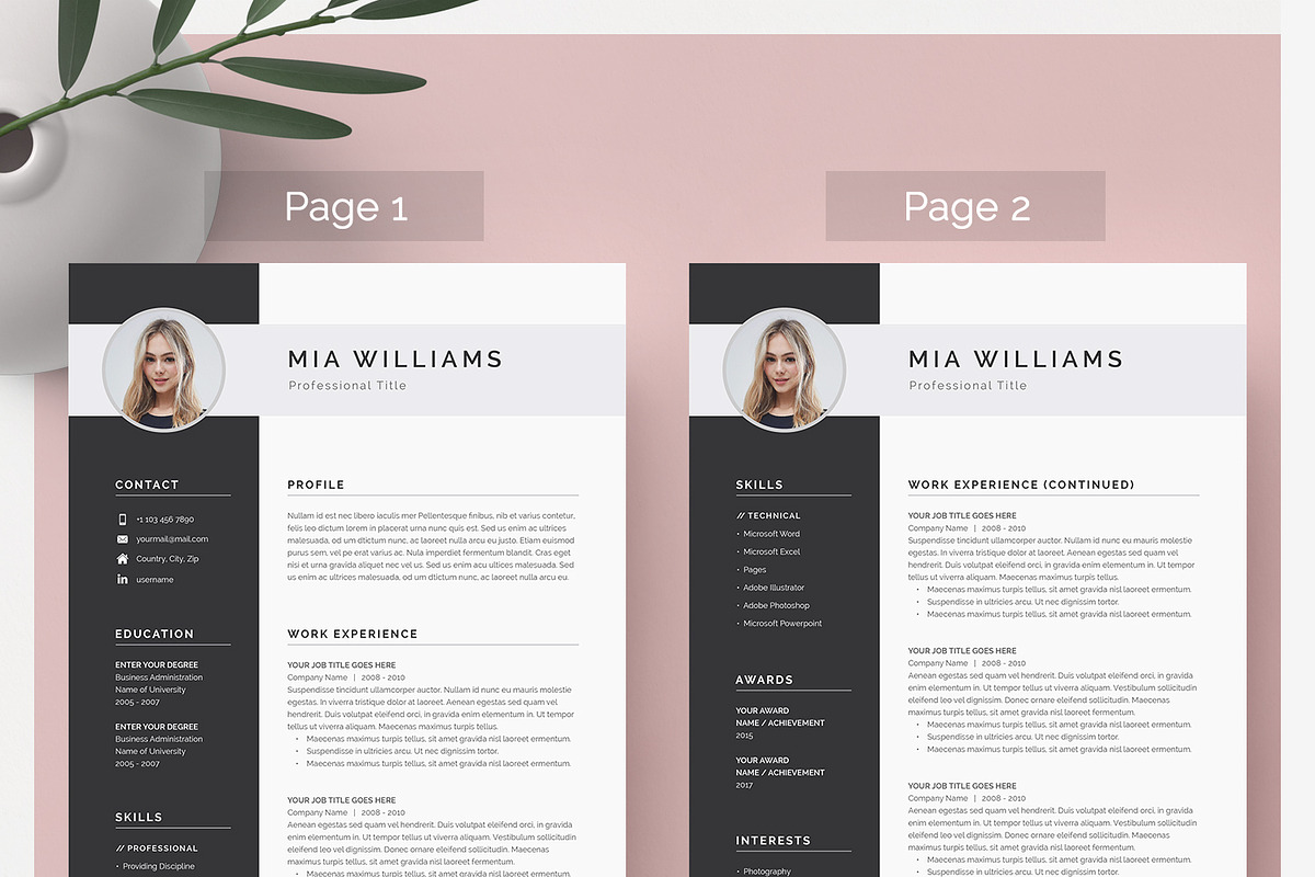 Word Resume & Cover Letter Template, a Resume Template by DemeDesign (Photo 2 of 8)