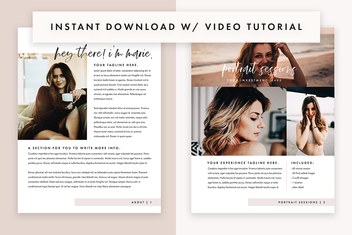 Photography Pricing Guide Template, a Magazine Template by molly ho studio (Photo 4 of 8)