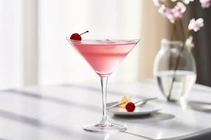Alcohol cocktail in glass on kitchen table, a Food & Drink Photo by AlyaAnd