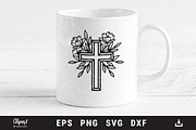 Flower Cross SVG, Faith Cross SVG, an Object Graphic by ClipartMuchLove (Thumbnail 2 of 6)