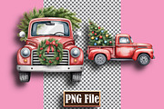 Watercolor Christmas Trucks Clipart, a Decorative Illustration by protabsorkar11 (Thumbnail 7 of 7)