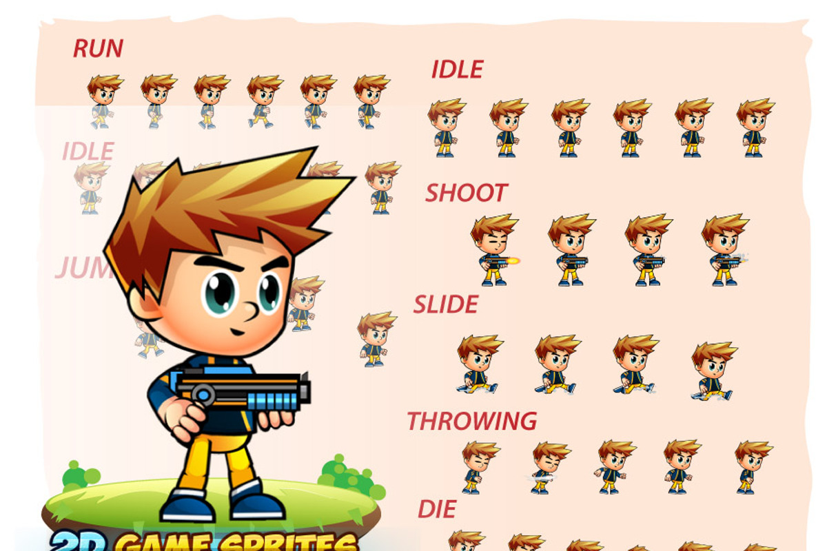 Liam 2D Game Sprites, an Illustration by DionArtworks (Photo 2 of 3)