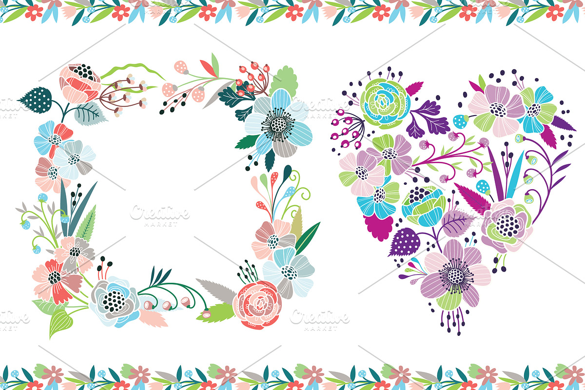 Seamless floral pattern + bonuses!, a Pattern Graphic by Purple Platypus (Photo 6 of 7)