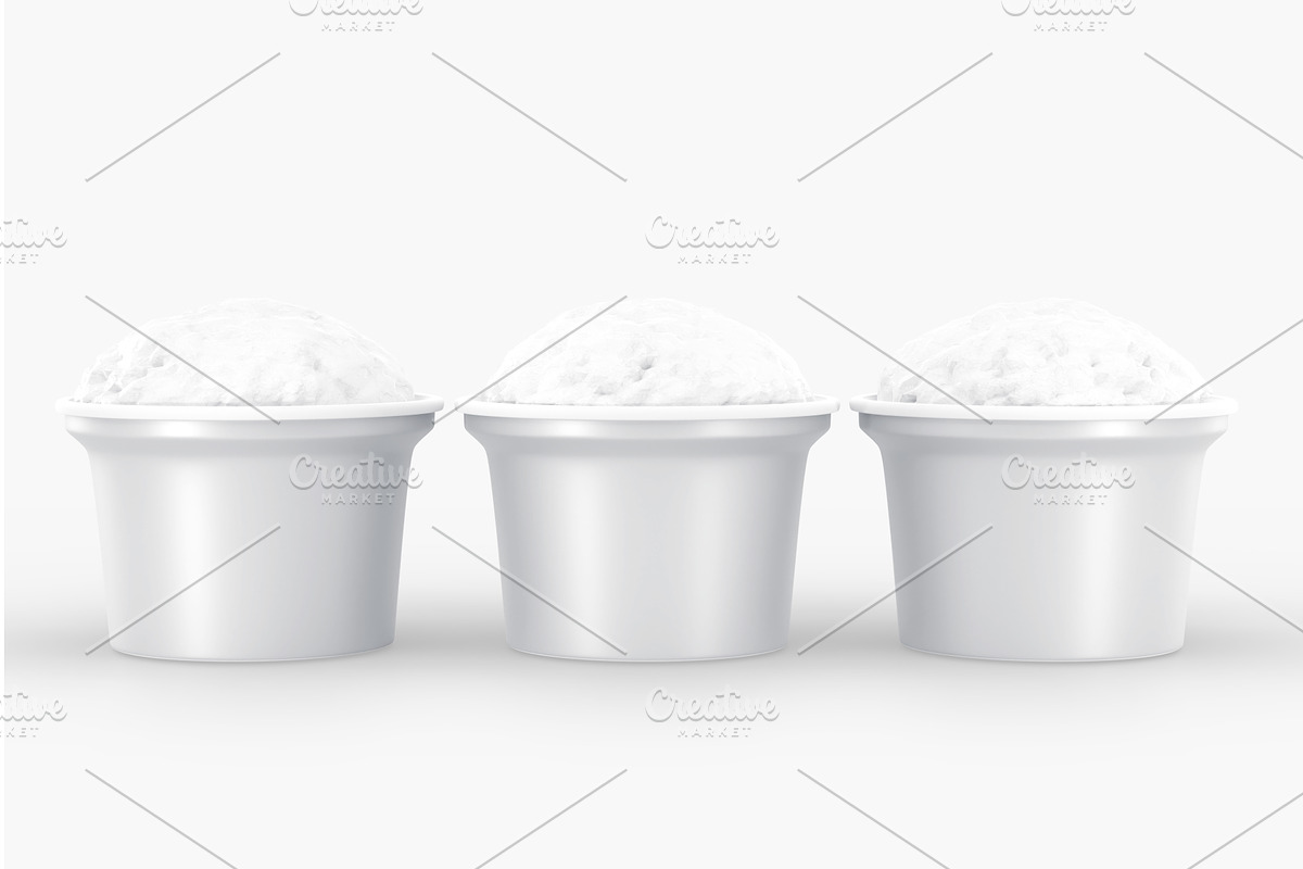 Ice cream scoops in cups. Realistic, a Food & Drink 3D Model by Marozhkastudio