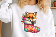 Sweet Christmas Woodland Animals PNG, an Illustration by SinaCreation (Thumbnail 4 of 7)