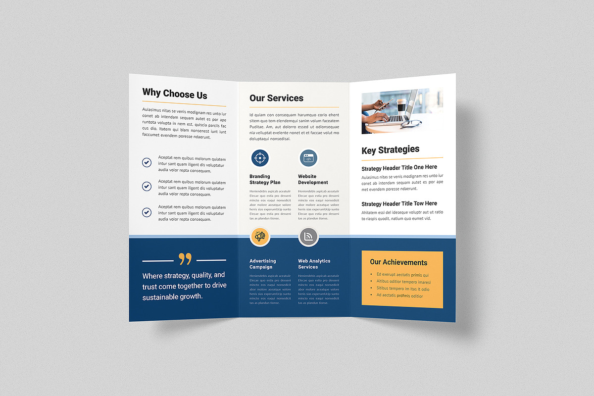 Corporate Tri-Fold Brochure Template, a Brochure Template by Creativity-Design (Photo 2 of 4)