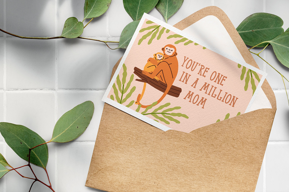 Happy Mothers day cards with animals, a Background Graphic by Good Studio (Photo 7 of 10)