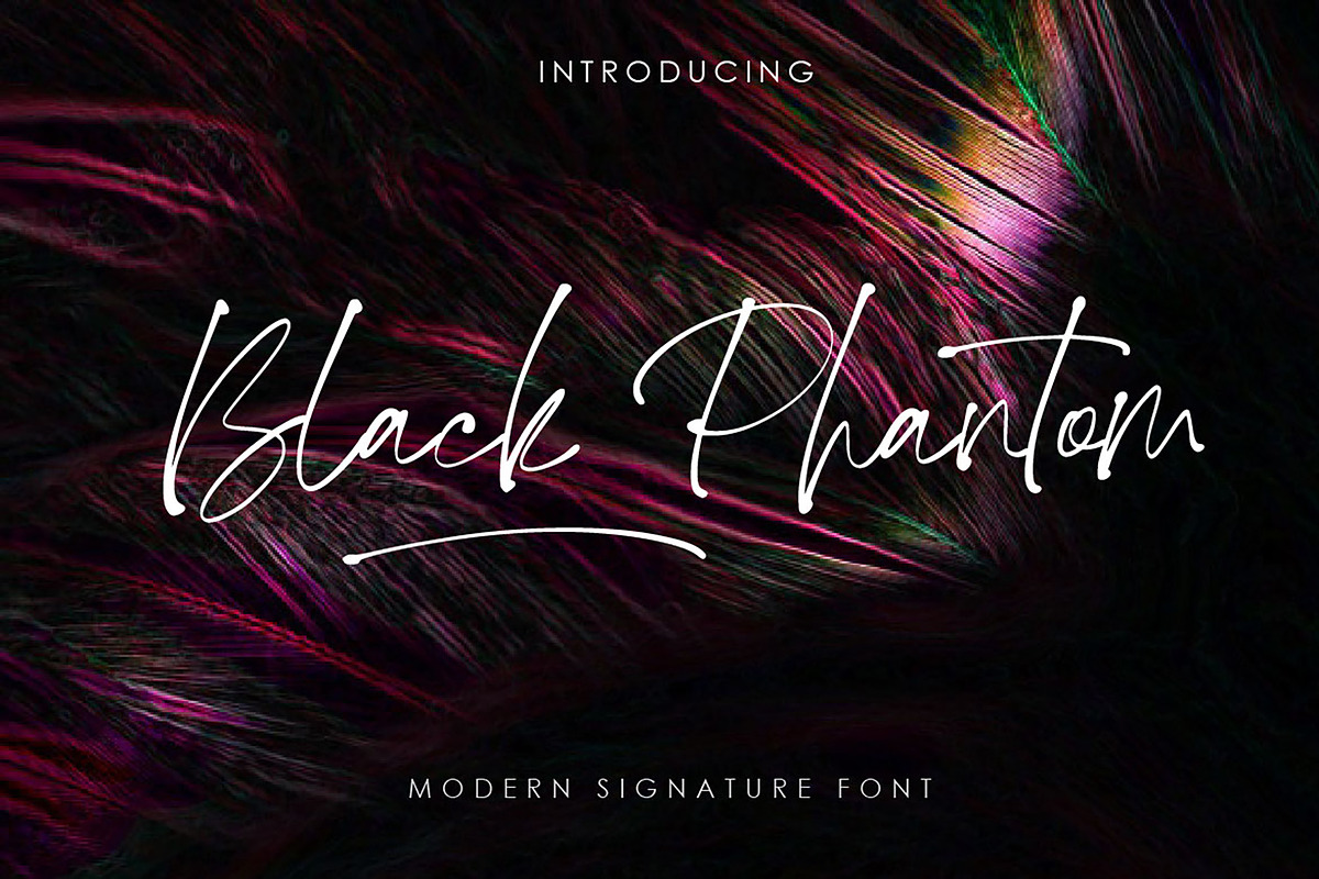 Black Phantom, a Script Font by AMINMARIO (Photo 1 of 7)