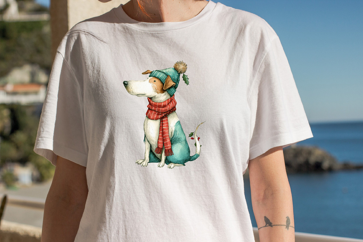 Whimsical Christmas Dog Clipart Bun, an Illustration by SVGArt (Photo 6 of 8)