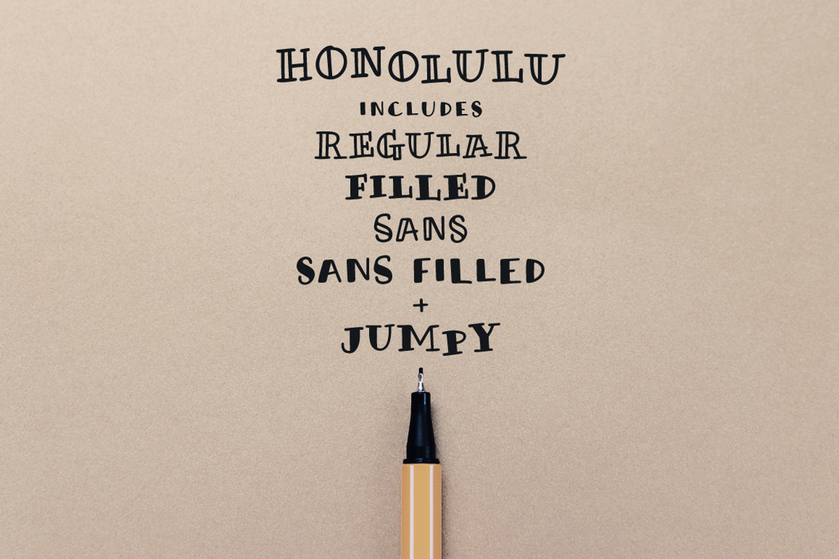 Honolulu handmade sans and serif font preview 7