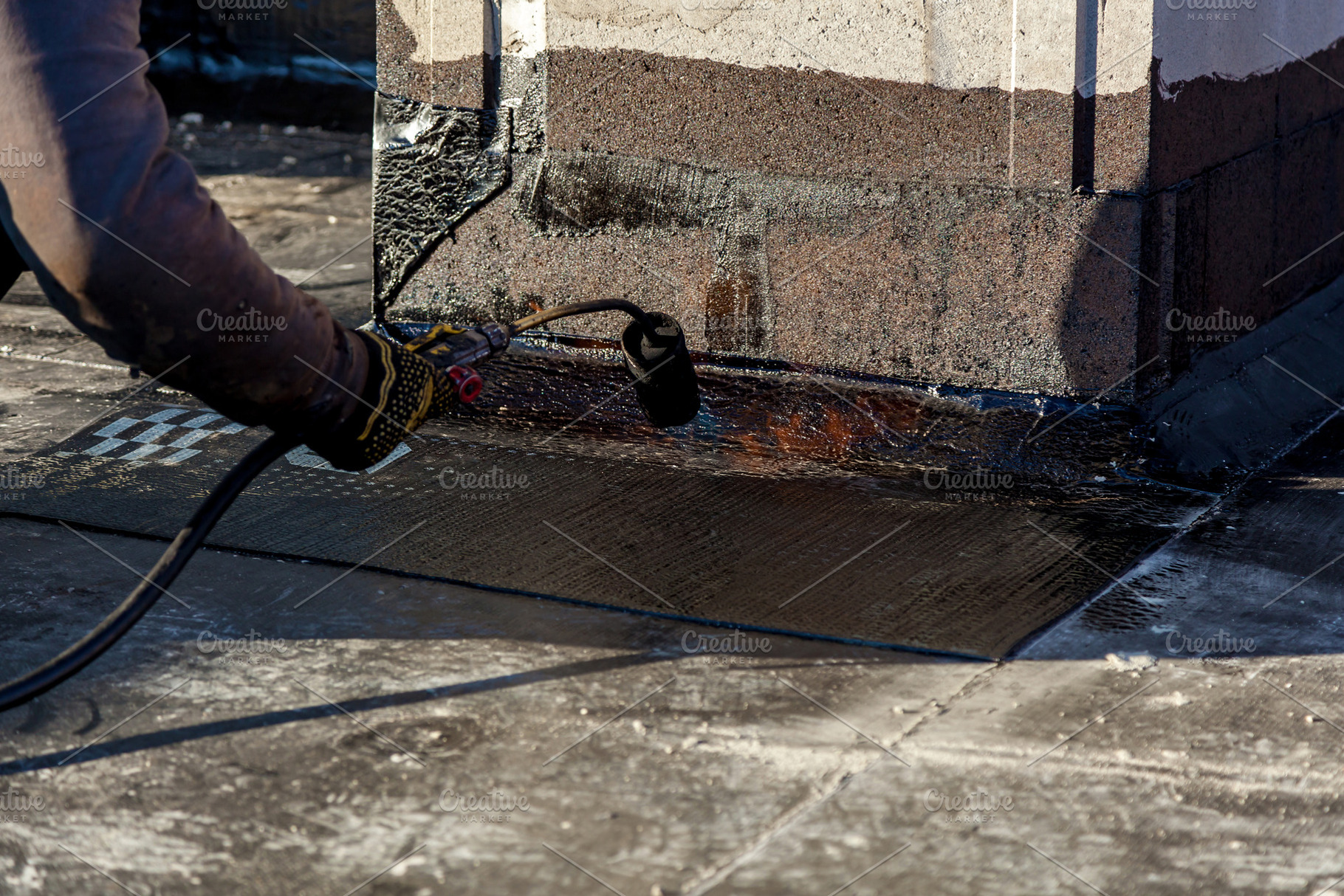 roof laying and installation, an Industrial Photo by Photostock