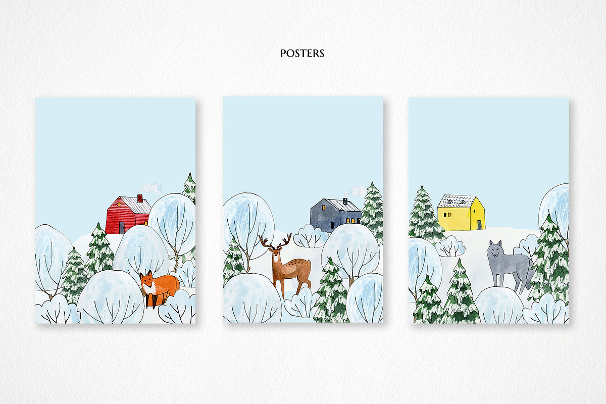 Watercolor winter wonderland bundle!, a Person Illustration by LyubovZaytseva (Photo 13 of 26)