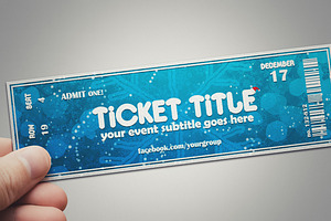 Blue Christmas Ticket Template