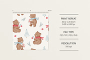 Christmas bear, a Pattern Graphic by Olena Kuznietsova (Thumbnail 4 of 9)